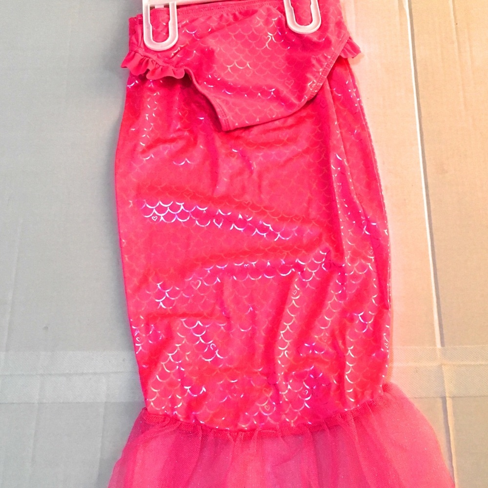 Girls Mermaid swimsuit 3piece set Pink - Picture 3 of 6